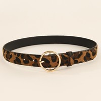 Ceintures pour femmes Ceinture dorée pour femmes Imprimé léopard Élégante Multi-boucles Accessoire de mode pour tenues tendance