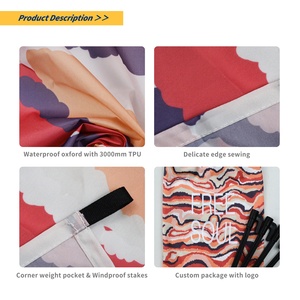 Manta de Picnic Impermeable y Resistente a la Humedad <span class=keywords><strong>Freesoul</strong></span>, Alfombra de Playa a Prueba de Arena, Manta de Picnic Plegable y Duradera con Estampado Personalizado RPET - Product Image 2