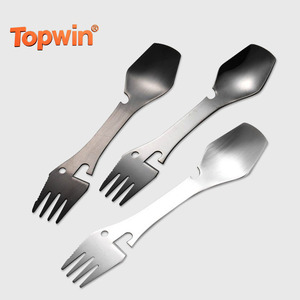 Portable 5 In1 Stainless Steel Spork Spoon Fork Knife Bottle Can Opener - Product Image 1