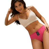 Culottes pour femmes en maille côtelée avec dentelle, taille mi-haute, respirantes, extensibles, douces, confortables, légères, pour le quotidien et la détente