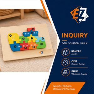 Puzzle en <span class=keywords><strong>bois</strong></span> chiffres de 1 à 10, puzzle bateau pour enfants, apprentissage précoce, entraînement au comptage, OEM personnalisé, vente en gros - Product Image 3
