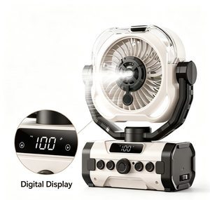 Portable Rechargeable Misting Camping Fan Oscillating Air Cooler With Digital Display Type C Power Bank for Tent Outdoor Use - Product Image 3