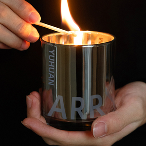 Bougie <span class=keywords><strong>parfum</strong></span>ée en verre transparent argenté, sensation haut de gamme, coffret cadeau d'anniversaire, sans fumée, <span class=keywords><strong>parfum</strong></span> romantique pour l'intérieur de la maison - Product Image 1