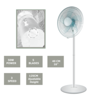 Ventilateur sur pied/de table électrique mécanique de 16 pouces avec refroidissement par air, hauteur réglable, en plastique, pour usage domestique et hôtelier