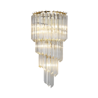 Applique Murale en Fer et Cristal au Design Moderne et Luxueux pour Salle de Bain, Éclairage LED Blanc Chaud Doux 3000K à Quatre Niveaux, Garantie 3 Ans, AC