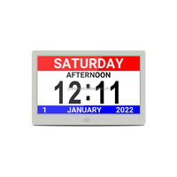 Jam kalender Digital Pro, pengingat obat Remote Control 10 inci jam Tatah besar hari tanggal hilang memori rabun