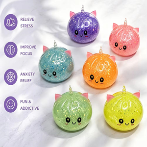 Juguete Sensorial Antiestrés de Unicornio Grande con Lentejuelas y Cuentas de Agua, para Apretar y Aliviar el Estrés - Product Image 2