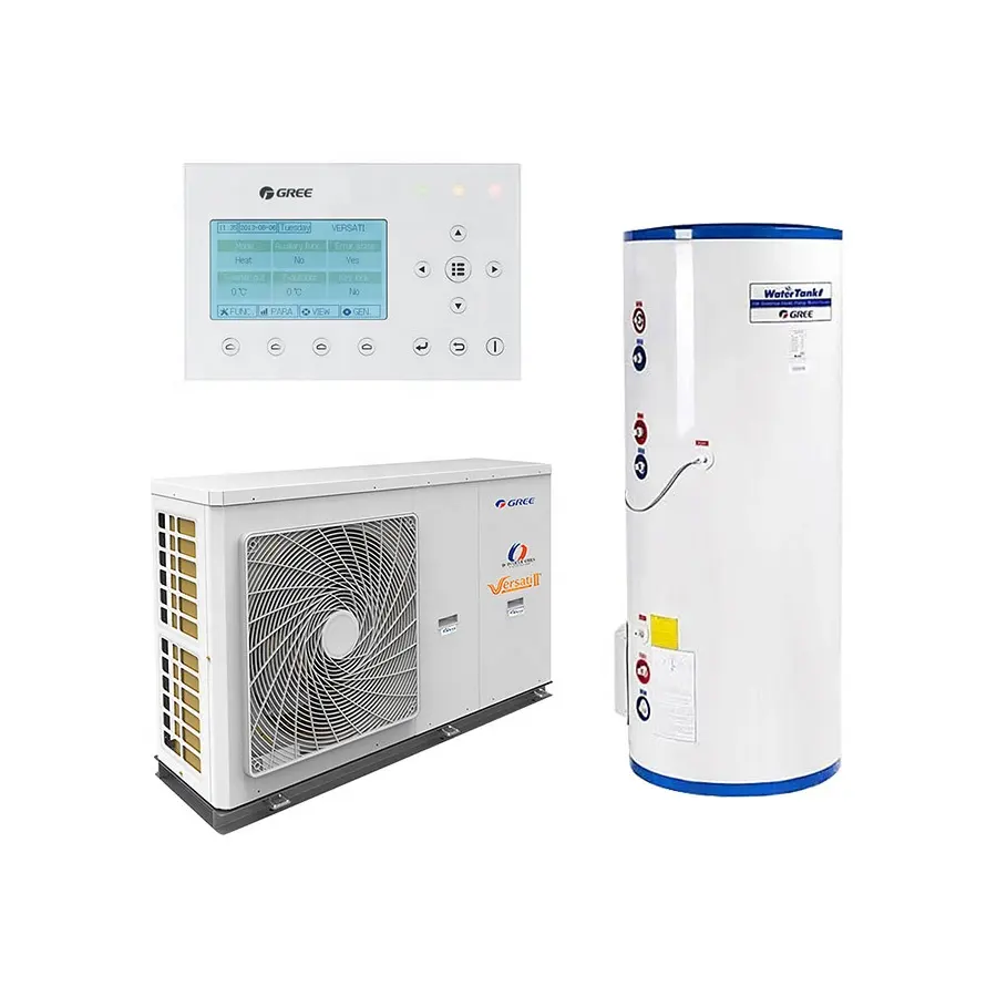 Gree 14kW 380V Residential Monobloc Heat Pump Air Conditioner R410a Water Heating 3-IN-1 House Heating Water Heater AC Units