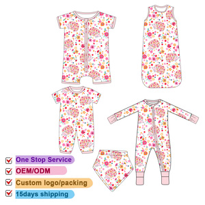 Nuevo diseño de bambú caja misteriosa mameluco de bebé fibra de bambú doblado bebé niñas saco de dormir Pijamas - Product Image 1