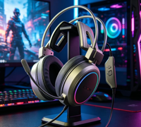 LDON 610 Headset Gaming Berkabel Lampu RGB AAC IPX-5 Mikrofon Suara Sekitar Latensi Rendah Tahan Air Suara Stereo Ponsel