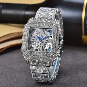 Reloj de Lujo de Cuarzo para Hombre a la Moda con Caja Cuadrada y Diamantes Completos, Estilo Iced Out Personalizado, Popular de Diseñador - Product Image 4
