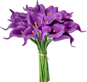 中国批发紫色马蹄莲人造花用于婚礼中心装饰