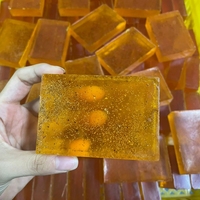 Savon Solide au Curcuma et à l'Acide Kojique, Éliminateur de Taches Brunes au Miel, avec Rétinol, Collagène, Acide Hyaluronique et Vitamine E/C pour Adultes