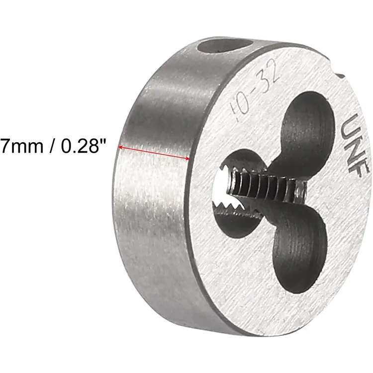 10-32 Unf Ronde Matrijs, Machinedraad Rechter Threading Matrijs, Gelegeerd Gereedschap Stalen Schroefdraad Snijmatrijs