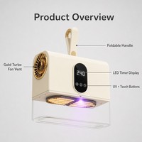 Sèche-linge portable pour les jours de pluie et d'humidité, panneau de commande tactile avec mode UV et minuterie, appareil électroménager intelligent