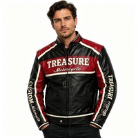 Blouson de moto en cuir de vachette OEM en gros, style vintage, avec broderie graphique personnalisée, vêtement d'extérieur en cuir pour motard
