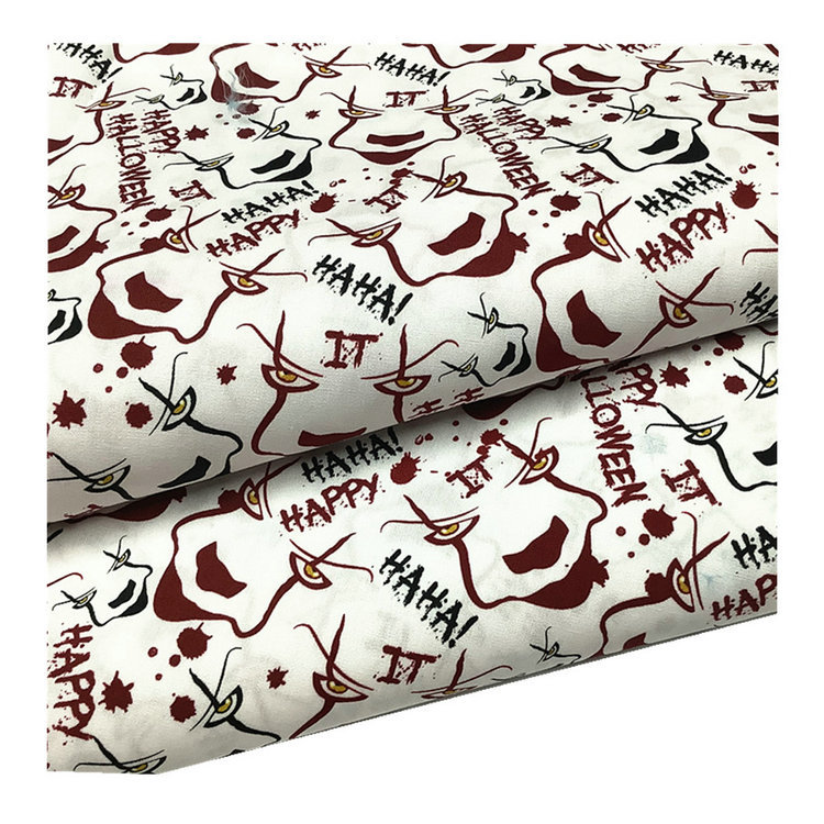 Halloween printed fabric 100% cotton fabric plain weave custom printed clothing fabric