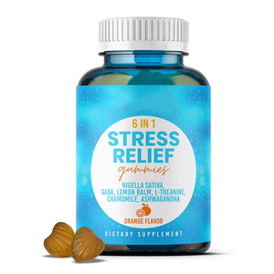 Vitahealthy OEM/ODM private label fábrica fornecimento de produtos de saúde 6 em 1 Stress Gummies para manter a calma e ficar relaxado - Product Image 1