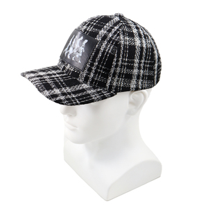 Gorra Trucker con Parche Artístico al por Mayor, Gorra de Béisbol de Malla Bicolor Negra y Blanca de Tweed para Festival de Música y Streetwear - Product Image 5