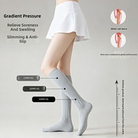 Chaussettes de compression athlétiques professionnelles sans couture pour femmes, style printemps/automne, élastiques, soutien musculaire, pression graduée