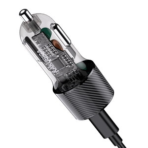 ชุดอุปกรณ์ชาร์จในรถยนต์ KAKUSIGA <span class=keywords><strong>HighPoint</strong></span> แบบสองพอร์ต PD30W+QC3.0 ชนิด Type-C to Type-C รองรับกำลังไฟ 15W 18W 30W ชาร์จเร็ว - Product Image 2