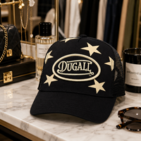Casquettes de baseball personnalisées brodées style vintage sportif, dos en maille, 6 panneaux, face avant en coton, boucle en cuivre doré, vente en gros pour l'extérieur