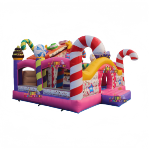 Gonfiabile a Tema Caramelle con Parete da Arrampicata e Scivolo per Bambini - Product Image 5