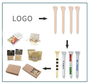 ゴルフTシャツバルク木製カスタムロゴOEM工場価格ゴルフTシャツ木製竹50個入り1つのバッグまたはバルク高速で良い価格 - Product Image 3