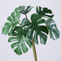 Lot de 6 petites feuilles de Monstera artificielles, plante verte d'intérieur, aménagement paysager mural, plante décorative