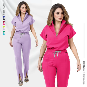 Uniforme Médico Premium Cómodo y Elástico de Poliéster y Spandex para Enfermeras de Hospital, con Cuello <span class=keywords><strong>Polo</strong></span>, para Mujeres Doctoras - Product Image 4
