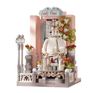 Blocs de construction architecturaux, Ensembles de construction Street View, Boutique de fondue chinoise, Architecture japonaise Sakura, Bâtiment urbain DIY, OEM - Product Image 1