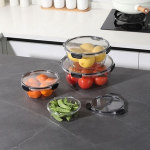 Ensemble de 4 pièces réfrigérateur cuisine plastique congélation conservation transparent hermétique rond boîte de stockage des aliments ensemble de conteneurs - Product Image 6