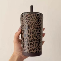 Gobelet isotherme en acier inoxydable de 14 oz et 20 oz avec paille, grande capacité, tasse de voyage pour le bureau et l'extérieur, anti-fuite