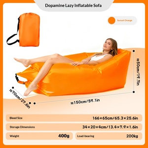 Divano Gonfiabile Portatile da Esterno, Reclinabile Singolo Pieghevole per Campeggio, in Tessuto Oxford Rinforzato, Ripiegabile e Comprimibile per Spedizione - Product Image 6
