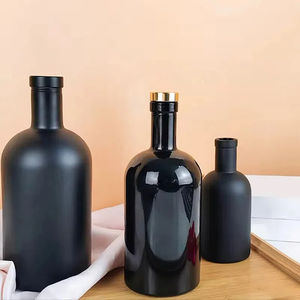 Lujo 200ml 375ml 500ml 750ml 1000ml Mate Negro Ámbar Licor Vodka <span class=keywords><strong>Whisky</strong></span> Botella de copa de vino con tapón - Product Image 4
