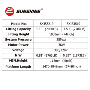 SUNSHINE SXJS3519  Vente flash : mini-élévateur hydraulique pour voitures - Product Image 6