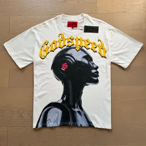Nouveau T-shirt décontracté unisexe 2025 godspeed sh, motif graffiti <span class=keywords><strong>alphabet</strong></span> hip-hop imprimé, col rond, style streetwear pour l'été - Product Image 3