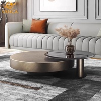 Minimalistischer Luxus-Couchtisch Rund Edelstahl Langlebig Modern Wohnzimmermöbel Italienisch Schlicht Hochwertig