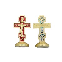 Croix orthodoxe décorative vintage en alliage de zinc, médaille crucifix, décorations catholiques en gros
