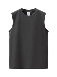 230G 100% Cotton Sleeveless T-shirts for <strong>Men</strong> and Women Summer Sports <strong>Vests</strong> <strong>White</strong> Loose Round Neck Waistcoat - Product Image 4