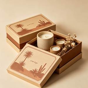 Custom Logo Recyclable Handmade Candle <b>Gift</b> Box <b>Set</b> UV Printed Circuit Design Magnetic Closure Rigid Packaging High-End Black - Product Image 2