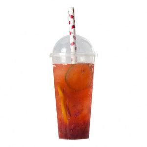 Gobelets en plastique PP à fond plat de 95 mm avec logo personnalisé, jetables, transparents et souples, 16 oz/24 oz, pour thé aux perles, jus et soda - Product Image 4
