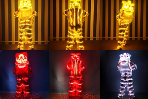 Traje de Danza del León con Luces LED Personalizadas, Disfraz Luminoso RGB para Bar, Club, Fiesta o Evento - Product Image 5