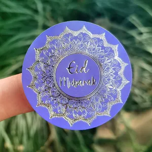 Islam Lebaran Ramadan label Foil cap emas, stiker haji Umroh untuk dekorasi pesta Muslim