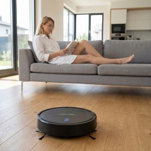 Aspiradora Robótica Doméstica 3 en 1, Barredora, Fregadora, USB, Uso en Hoteles, Limpiador de Pisos Automático, Succión de 1000-1499 Pa, 30-60 Minutos - Product Image 1