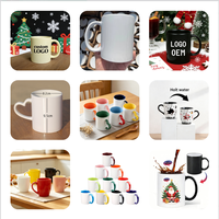 Mug en céramique 11oz avec cuillère, tasse à café à sublimation par transfert thermique, émaillée, vente en gros, qualité alimentaire, pour mariage, Noël, logo personnalisé, design moderne