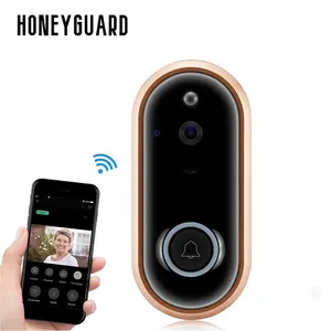 HONEYGUARD HSL016安全门铃高清1080P智能无线摄像头防水夜视视频环电动门铃