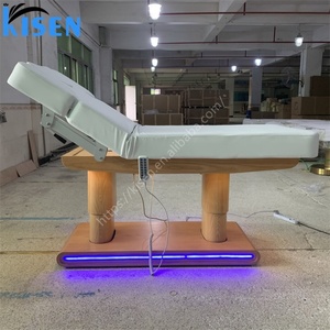 KISEN Luxury Led Gold Stainless Steel Base Modern Beauty Spa <b>Electric</b> Facial Bed extra Wide Massage <b>Table</b> for Sale - Product Image 3