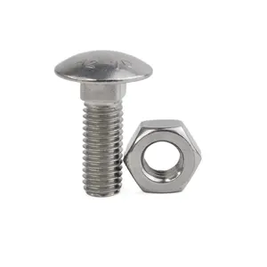 OEM/ODM Stainless Steel Cup Head Coach Bolt Nut Sauqre Neck Bolt Carriage Bolt Washer and Nut