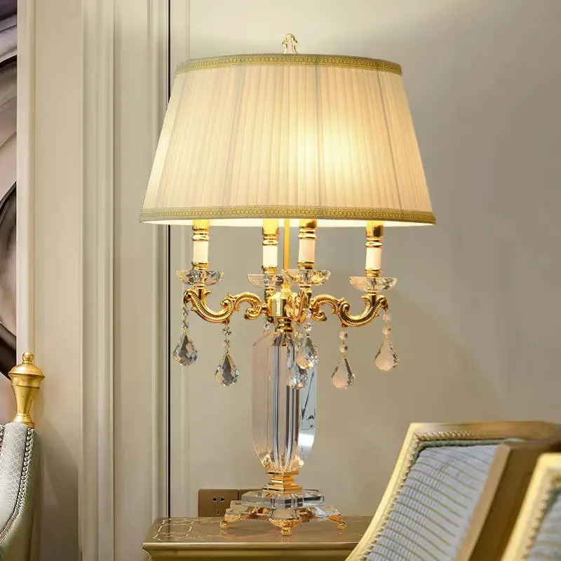 modern led desk lamparas design decoration bedroom bedside night light home goods crystal lampen luxury candelabra table lamp